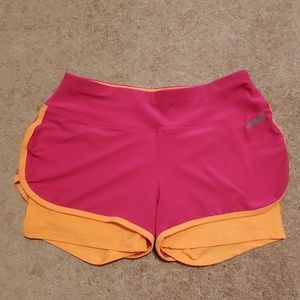 Pink and Orange Avia Running Shorts